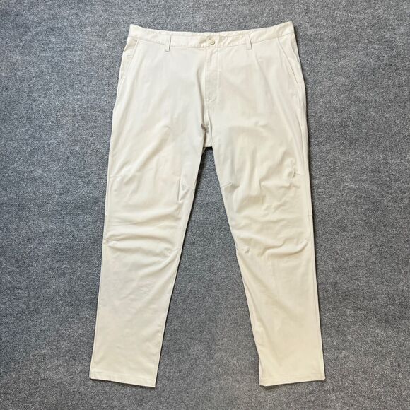 Rhone Pants Mens 41 Ivory Commuter Travel Classic Performance Snap Closure - Picture 2 of 14